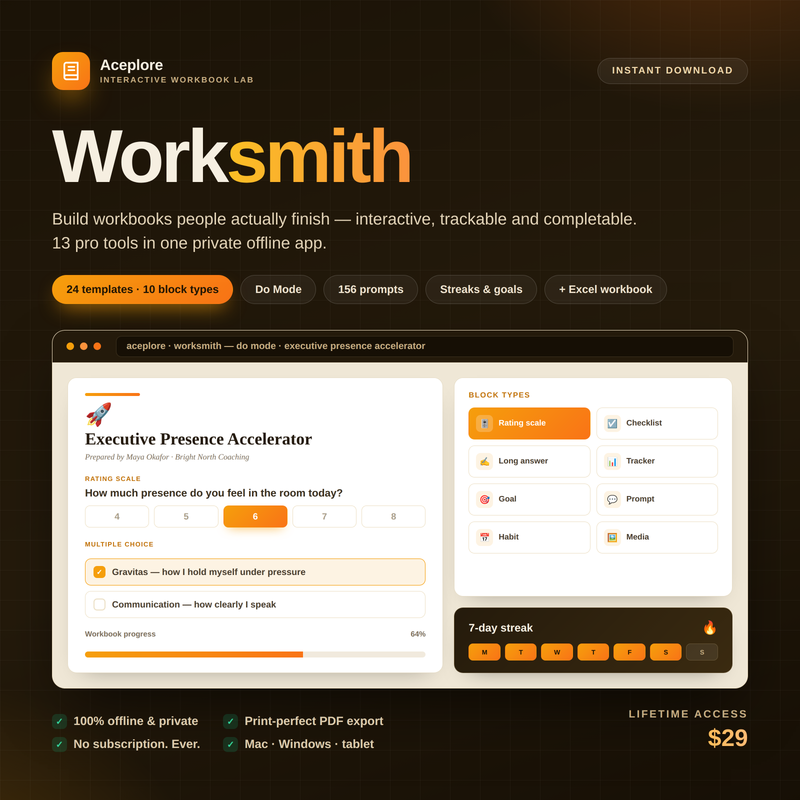 Worksmith — Interactive Workbook Builder cover