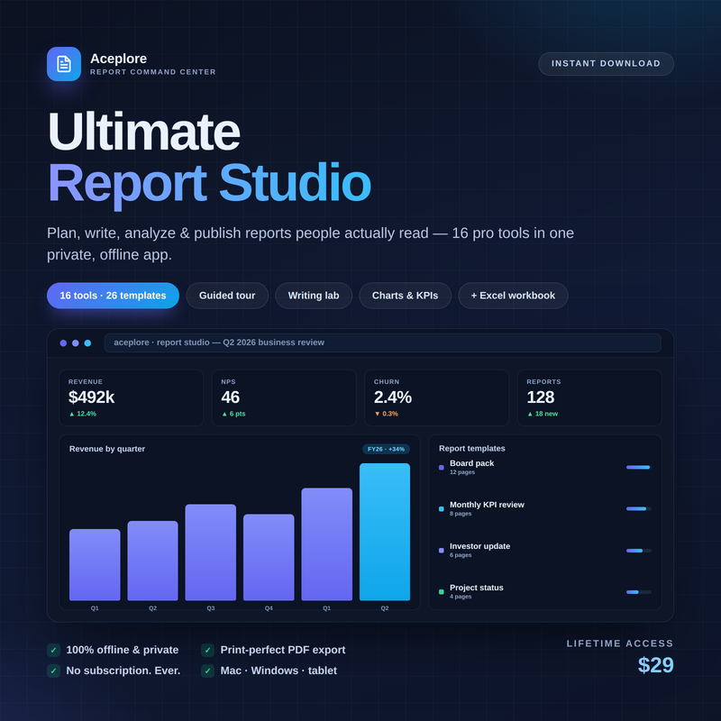 Ultimate Report Studio — Report Command Center cover