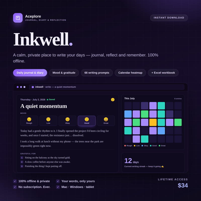 Inkwell — Journal, Diary & Reflection