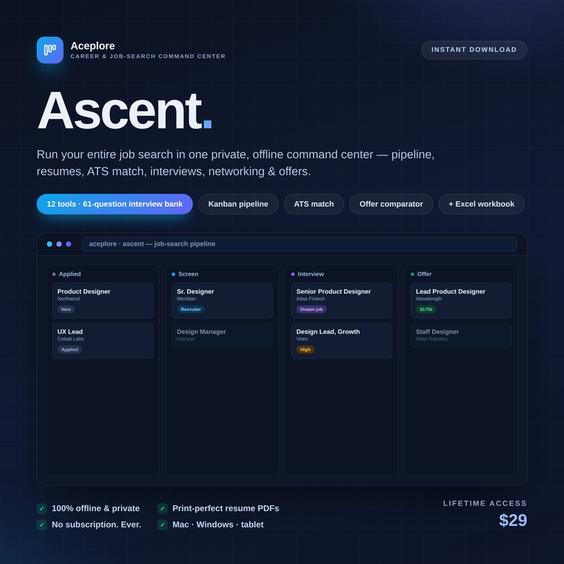 Ascent — Career & Job-Search Command Center cover