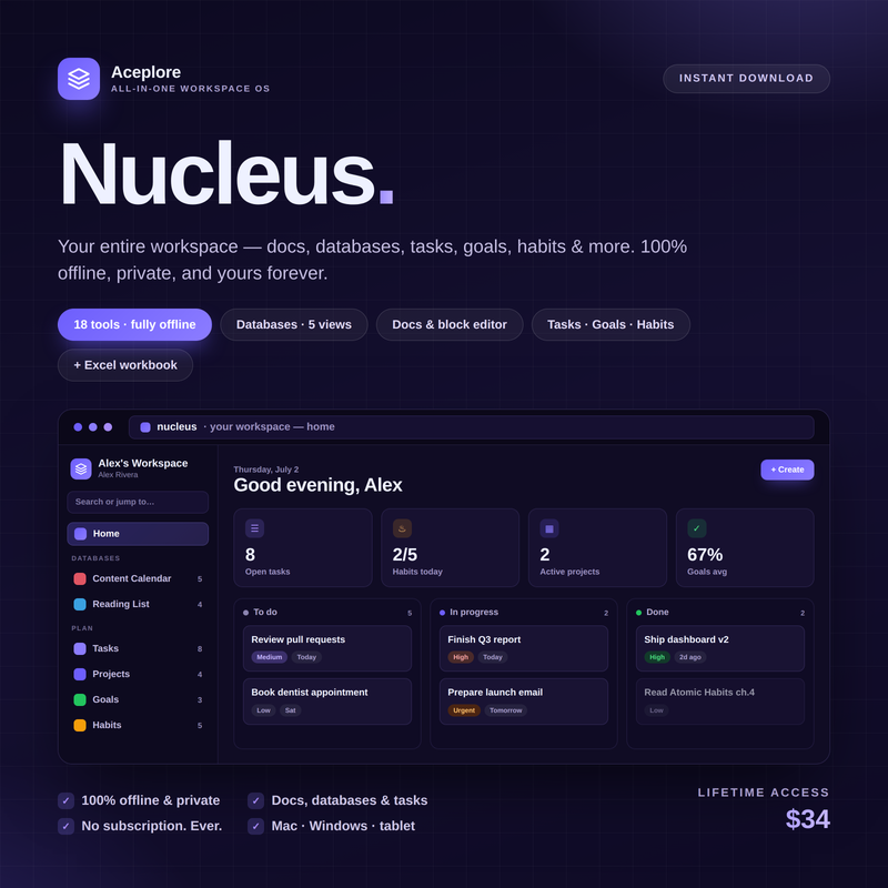 Nucleus — All-in-One Offline Workspace OS
