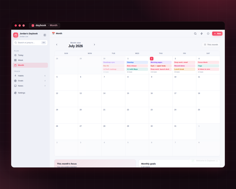 Month calendar
