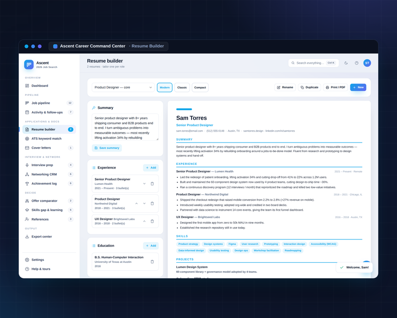Resume builder