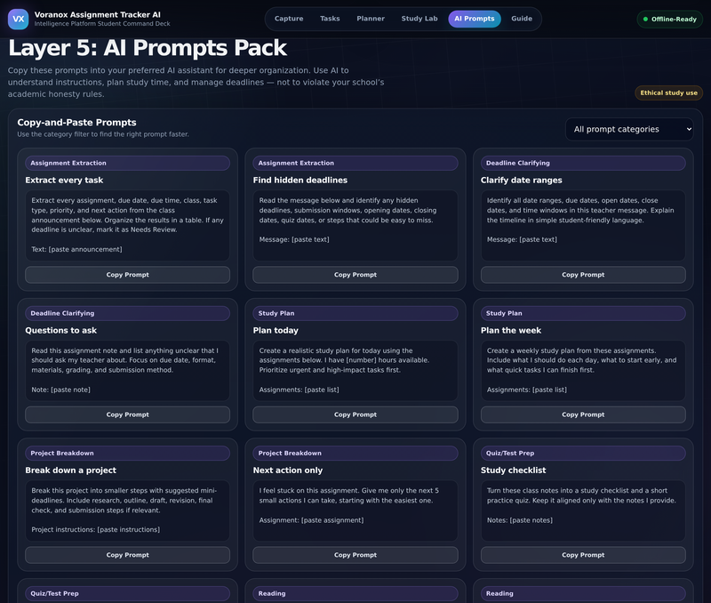 Copy-and-paste AI prompt pack by category
