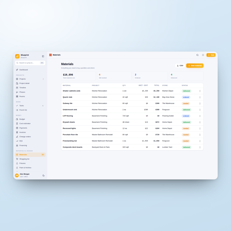 Blueprint — Materials
