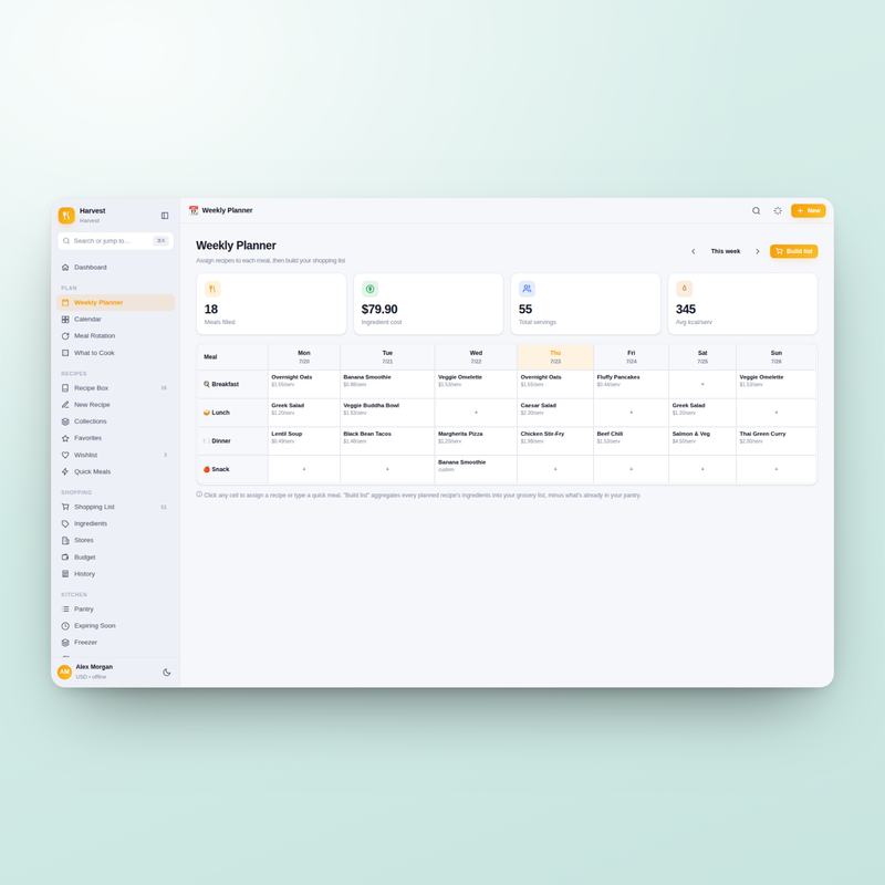Harvest — Meal Planner
