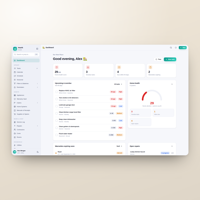 Hearth — Dashboard