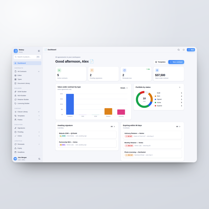 Notary — Dashboard