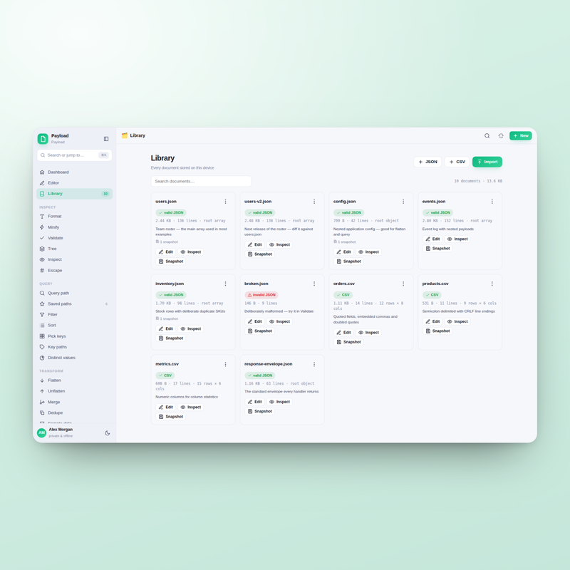 Payload — Library