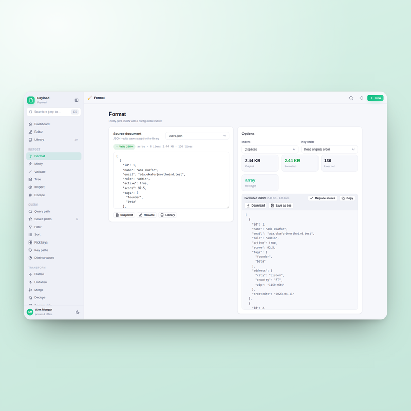 Payload — Format