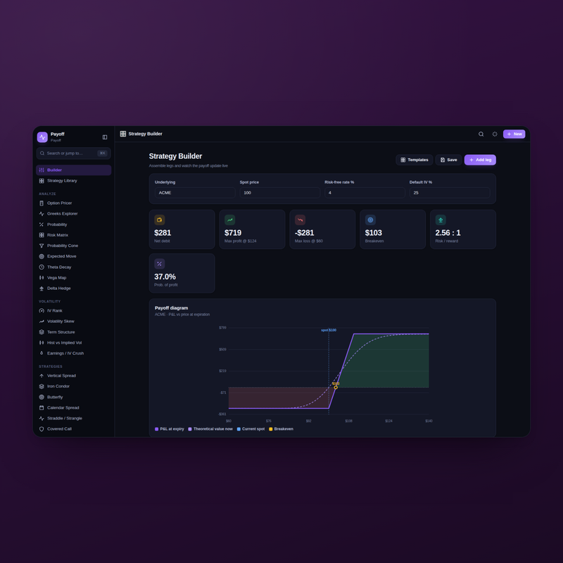 Payoff — Builder Dark