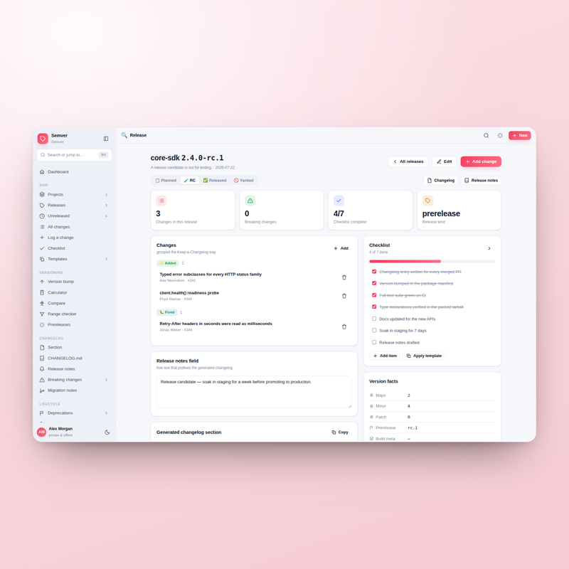 Semver — Release Detail