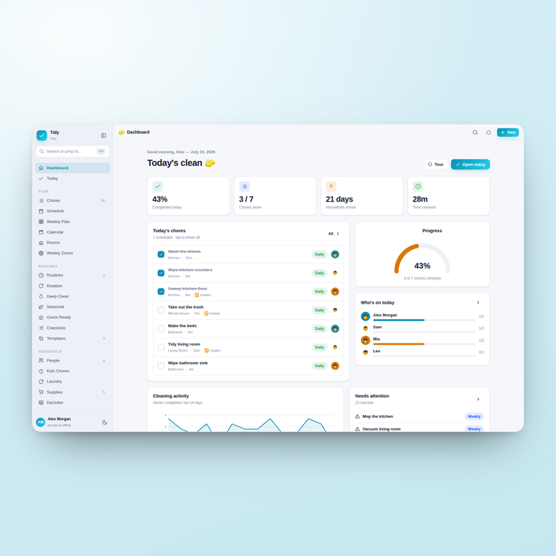 Tidy — Dashboard