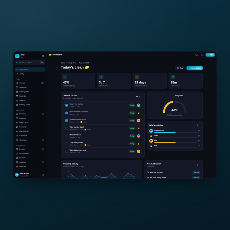 Tidy — Dashboard Dark