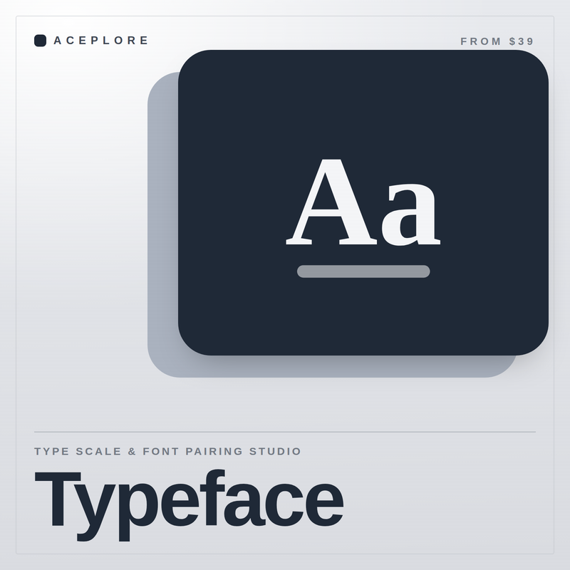 Typeface — Type Scale & Font Pairing Studio