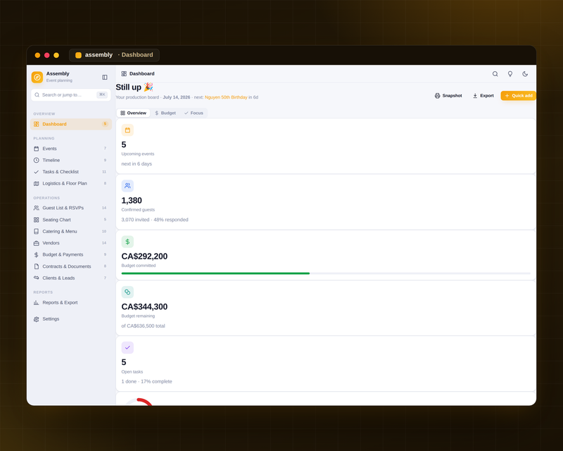 Assembly — Dashboard