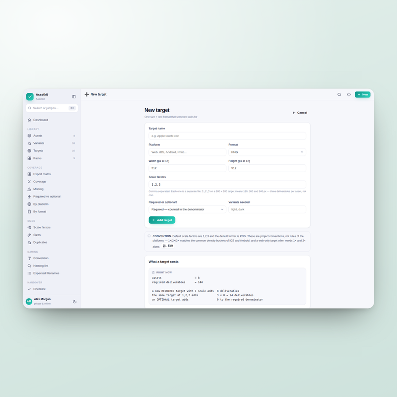 Assetkit new target