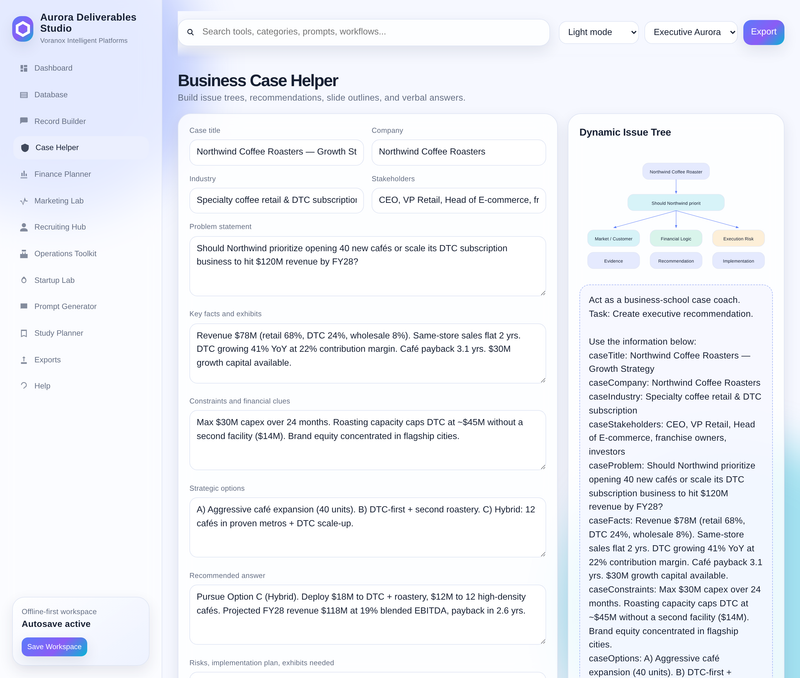 Business case helper