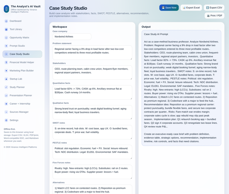 Case study workspace