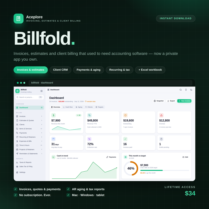 Billfold — Invoicing — Cover