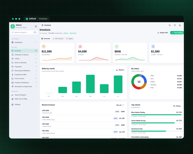 Billfold — Invoicing — Invoices