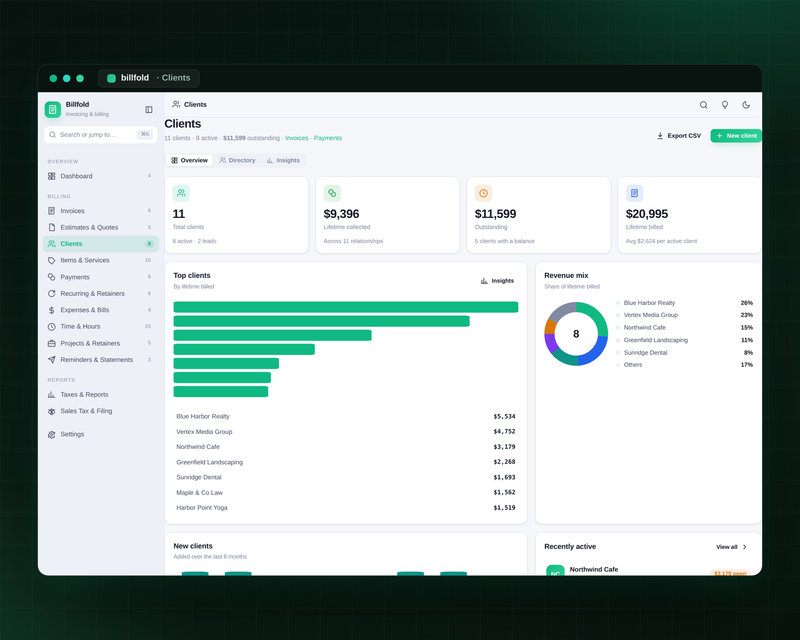 Billfold — Invoicing — Clients