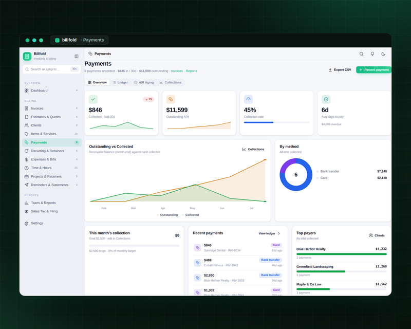 Billfold — Invoicing — Payments