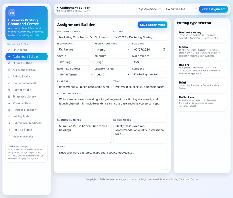 Assignment builder