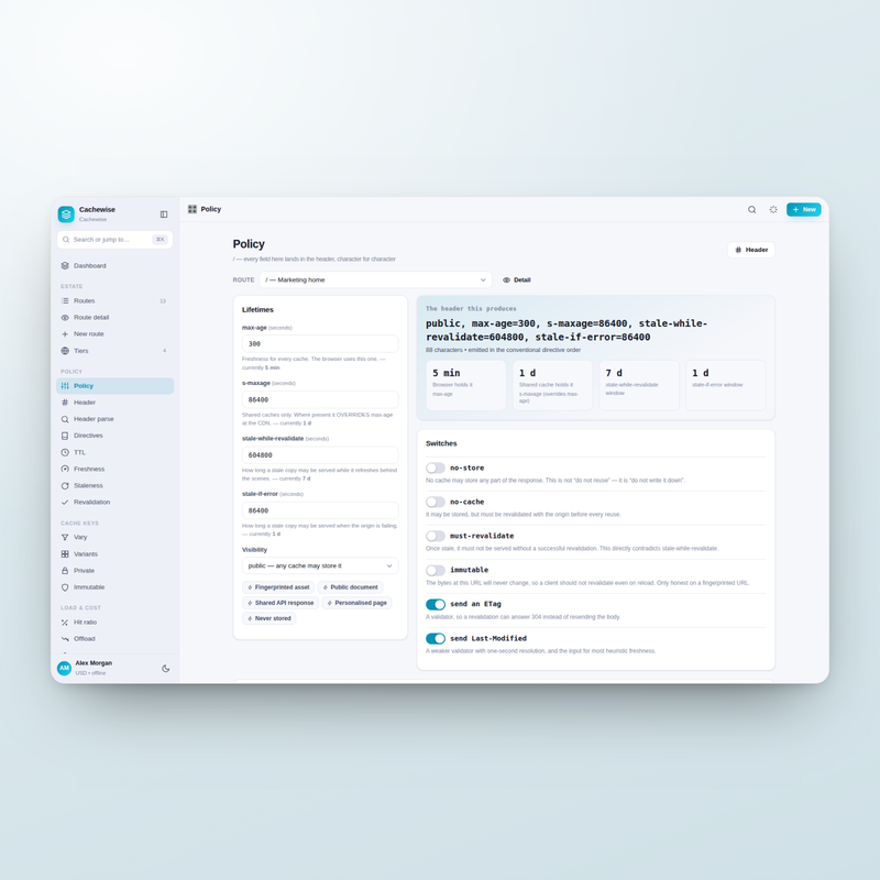 Cachewise — policy