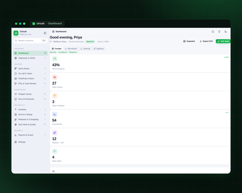 Circuit — Engineering Hub — Dashboard