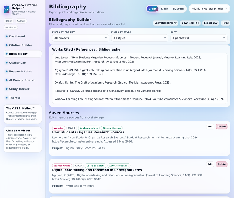 Bibliography builder