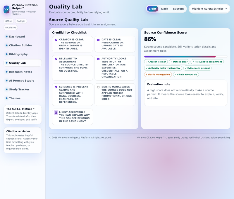 Source Quality Lab