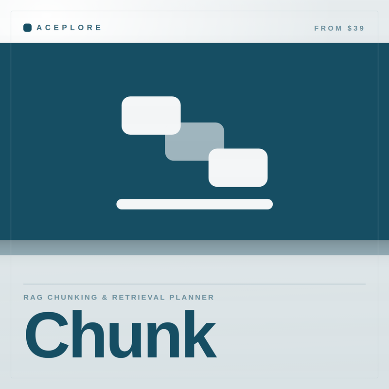 Chunk — RAG chunking and retrieval planner, cover