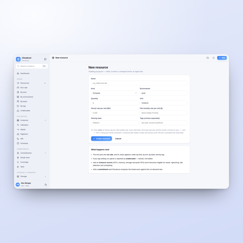 Cloudcost — new resource