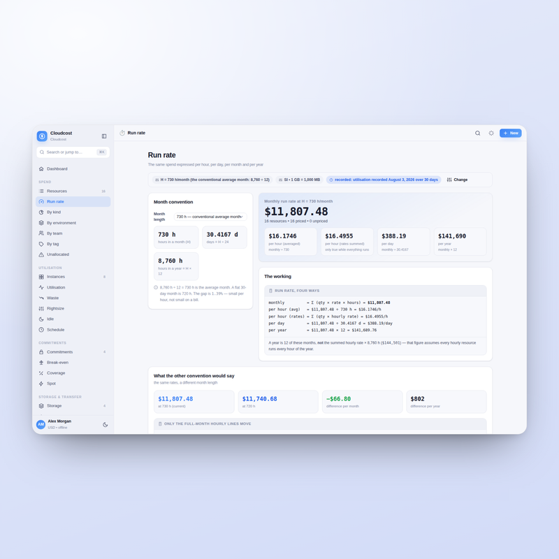 Cloudcost — run rate