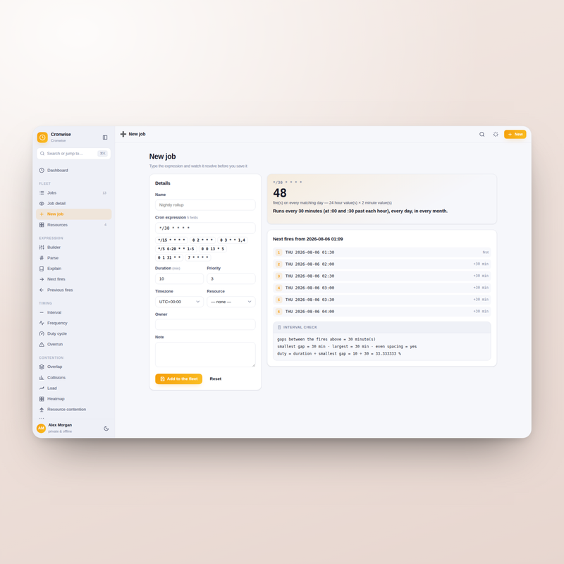 Cronwise — new job