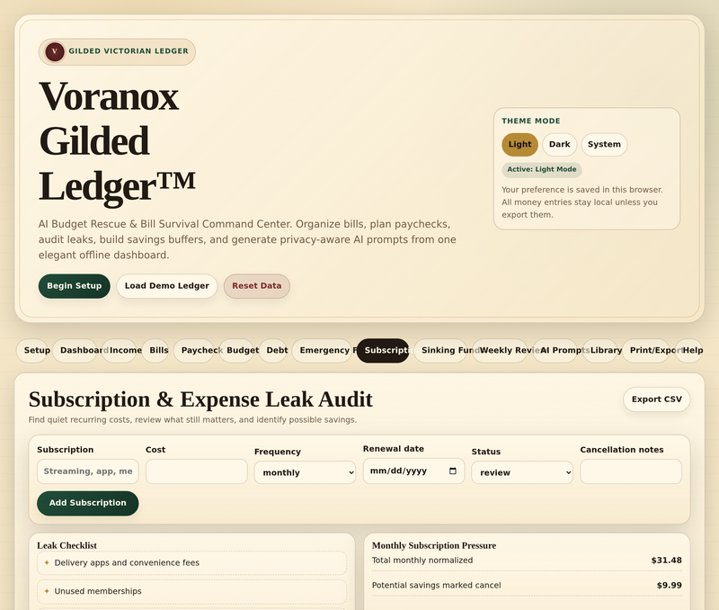 Subscription and leak audit