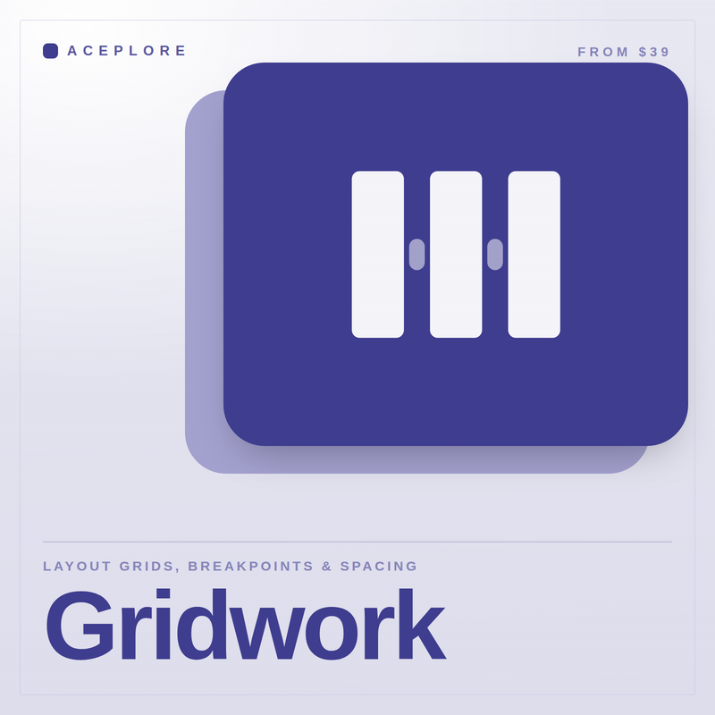 Gridwork cover — layout grids, breakpoints and spacing