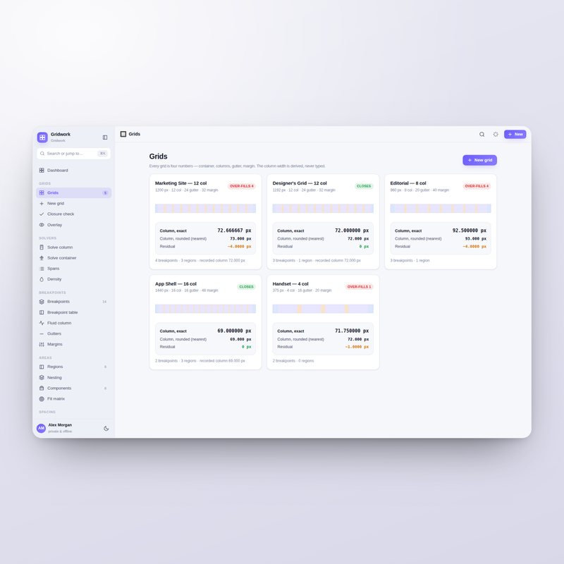 Gridwork grid list