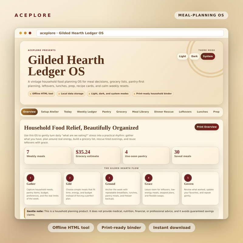 Gilded Hearth Ledger OS — product cover