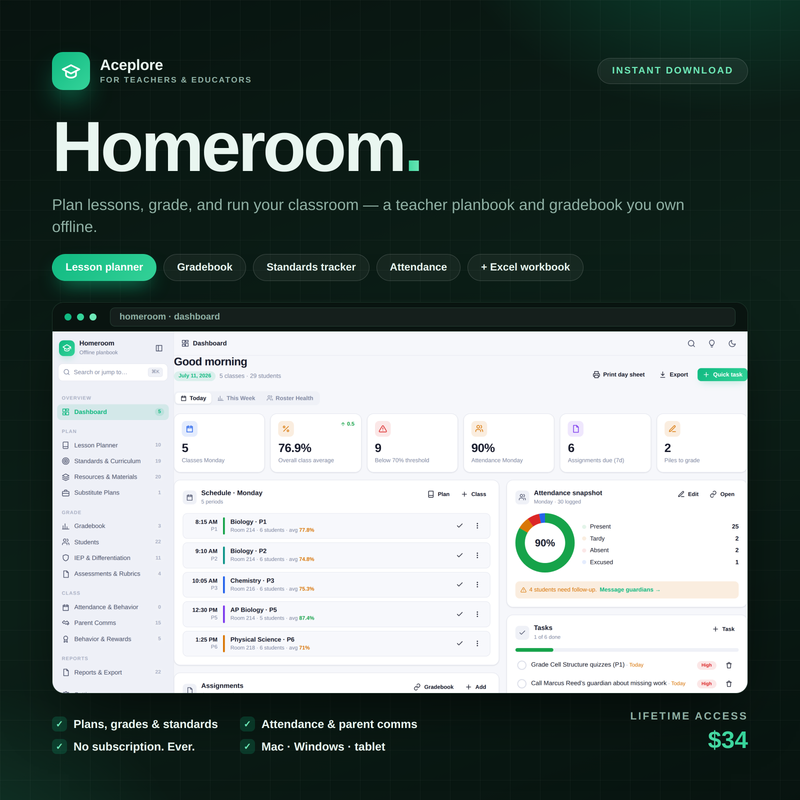 Homeroom — Teacher Planbook — cover