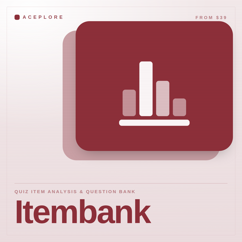 Itembank — quiz item analysis and question bank, cover