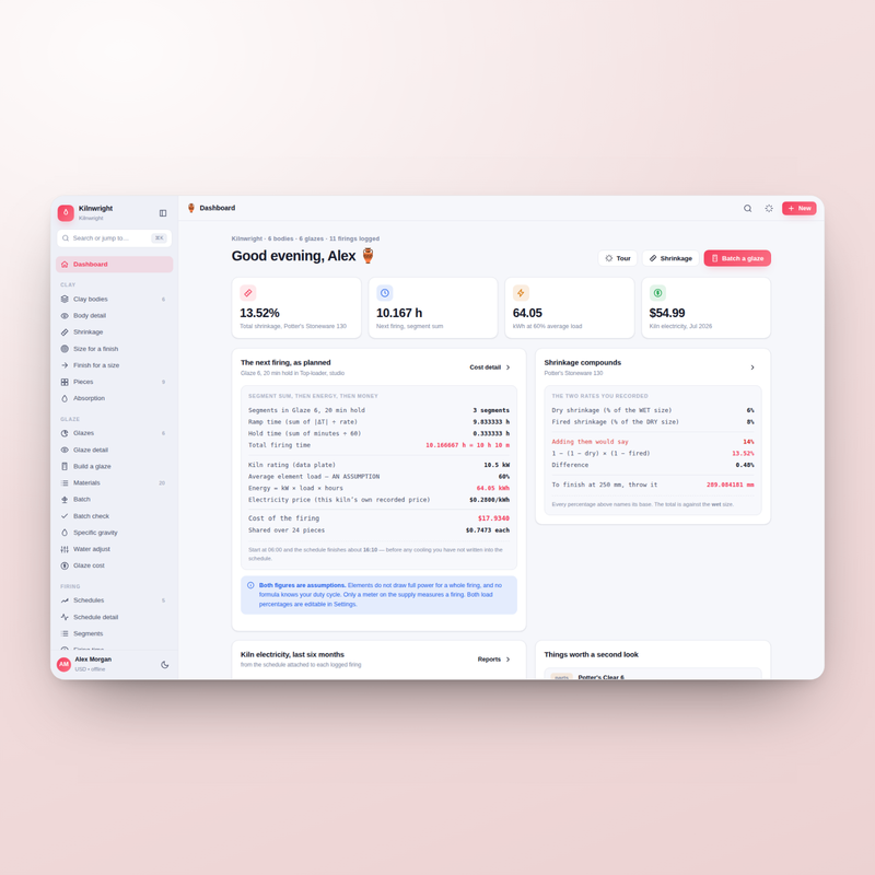 Kilnwright — dashboard