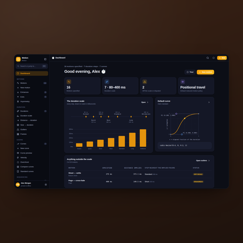 Motion — dashboard dark