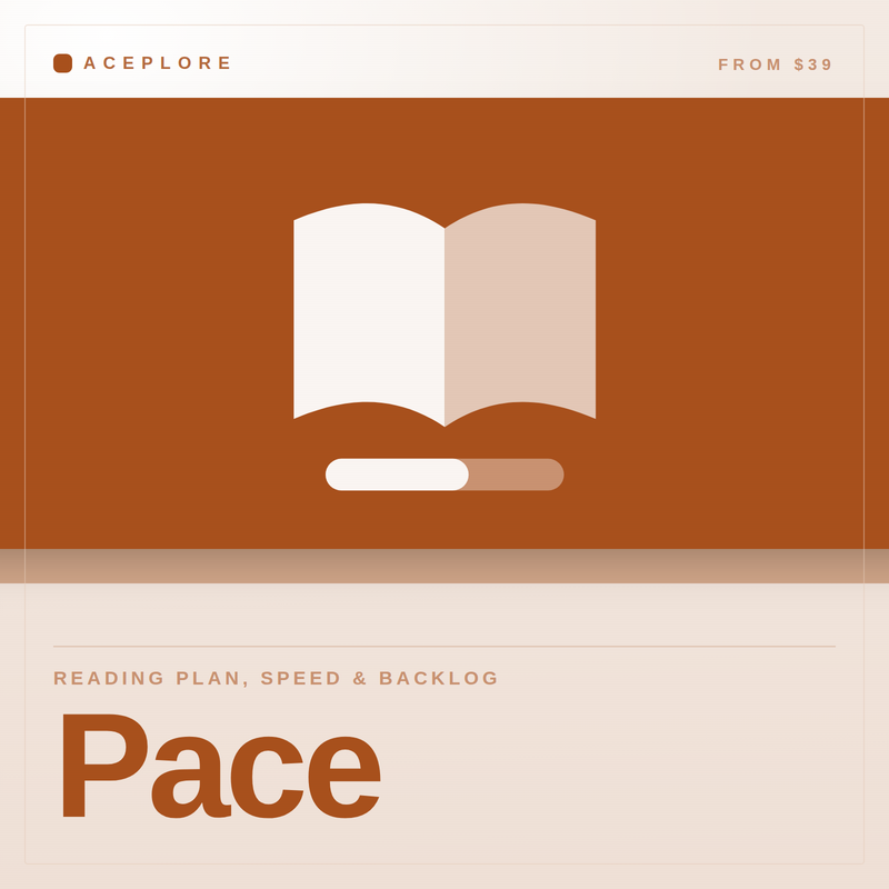 Pace — reading plan, speed and backlog, cover