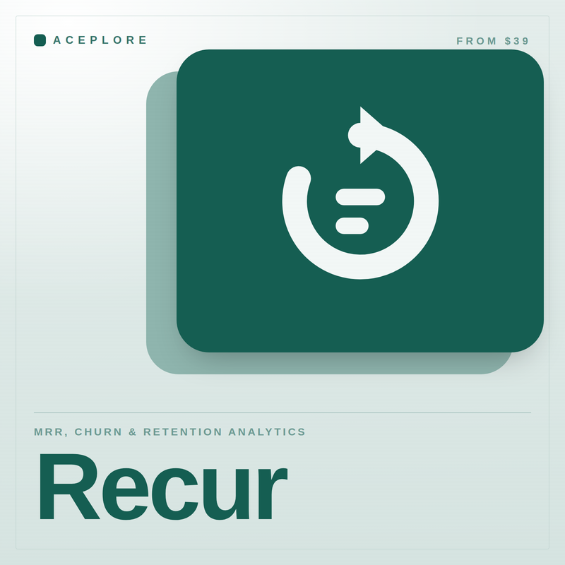 Recur cover — MRR, churn and retention analytics