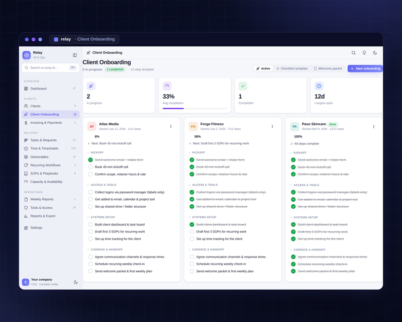 Relay — Client onboarding