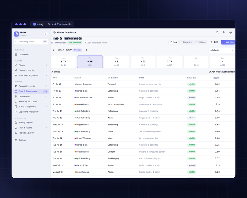 Relay — Time timesheets