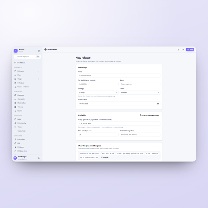Rollout — new release