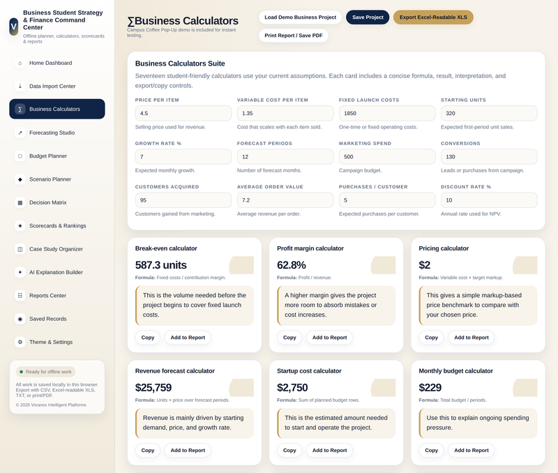 Calculator suite